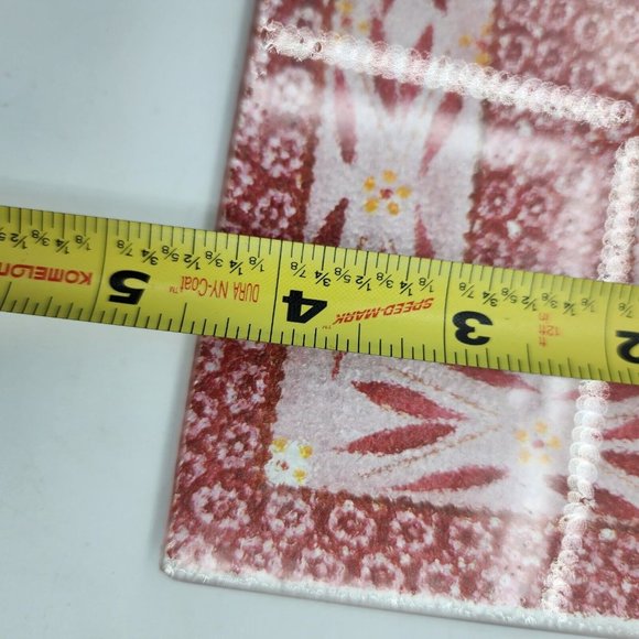 Tara Temptations Old World Tempered Glass Trivet Cutting Tray Lot of 2 Red 7 in - Picture 10 of 10